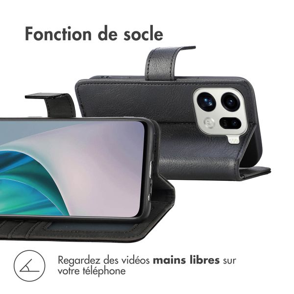 imoshion Étui de télephone portefeuille de luxe Oppo Find X9 Pro - Noir