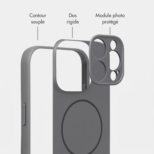 Accezz Coque Grip avec MagSafe Apple iPhone 15 Pro - Gris