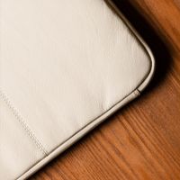Accezz Pochette ordinateur Leather avec fermeture éclair 13-14 pouces - Beige