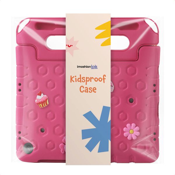imoshion Coque kidsproof avec poupées amovibles Apple iPad 11 (2025) 11 pouces A16 / iPad 10 (2022) 10.9 pouces - Rose
