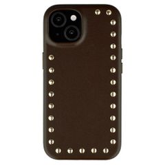 Selencia Coque arrière Studs avec MagSafe Apple iPhone 15 - Cacao Crush