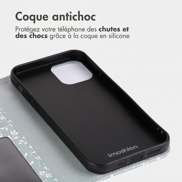 imoshion Étui de télephone portefeuille Design Apple iPhone 11 - Smoke Green Flowers