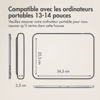 Accezz Pochette ordinateur Leather avec fermeture éclair 13-14 pouces - Cognac