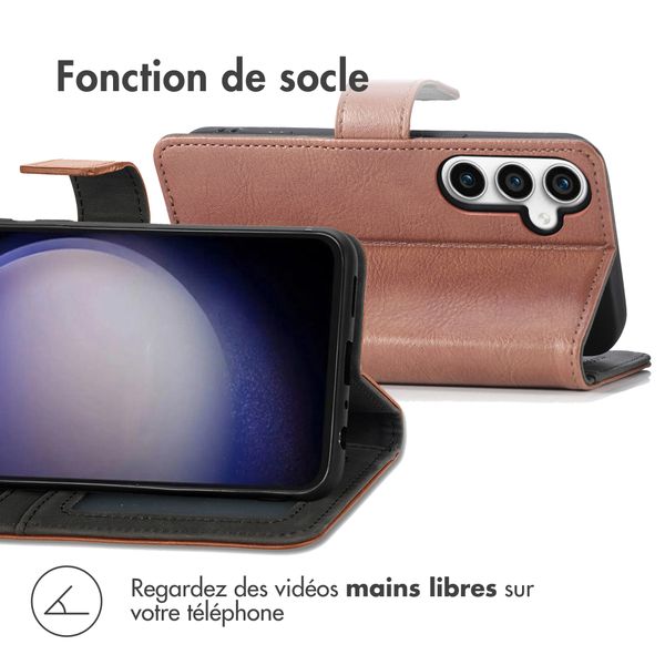 imoshion Étui de télephone portefeuille de luxe Samsung Galaxy S23 FE - Marron