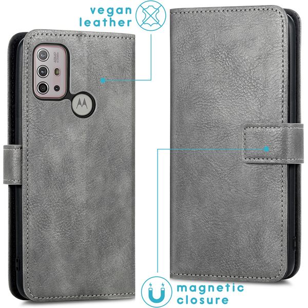 imoshion Étui de télephone portefeuille de luxe Motorola Moto G30 / G20 / G10 (Power) - Gris