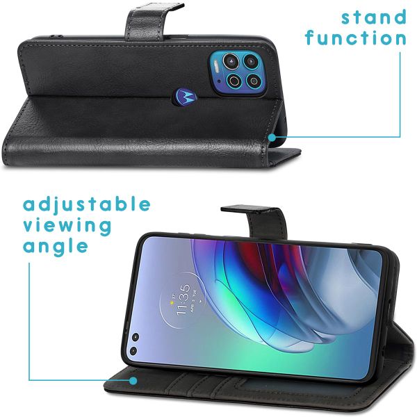 imoshion Étui de télephone portefeuille de luxe Motorola Moto G100 - Noir