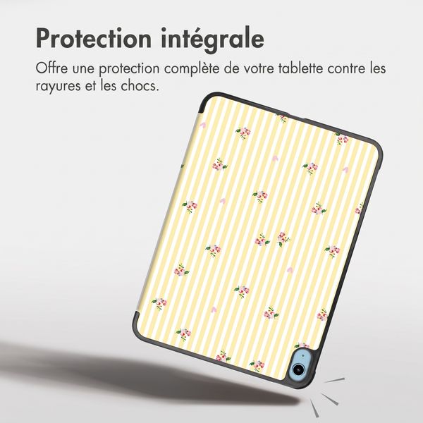 imoshion Coque tablette Design Trifold Apple iPad 11 (2025) 11 pouces A16 / iPad 10 (2022) 10.9 pouces - Garden Stripes