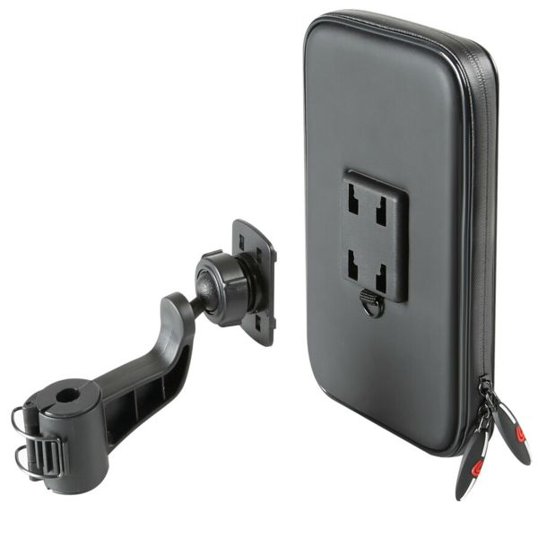 Lampa Support de téléphone Smart Case pour scooter - Résistant aux éclaboussures - Rotation à 360° - Fixation sur rétroviseur et pare-brise - Noir