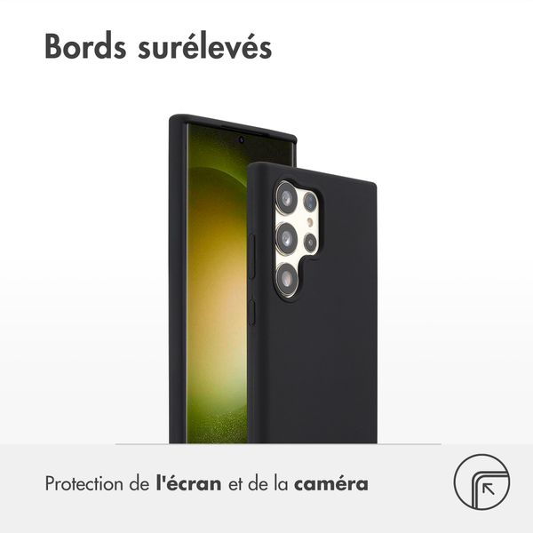 Accezz Coque Liquid Silicone Samsung Galaxy S23 Ultra - Noir