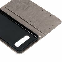 Etui de télephone portefeuille Mandala Samsung Galaxy S10 - Gris