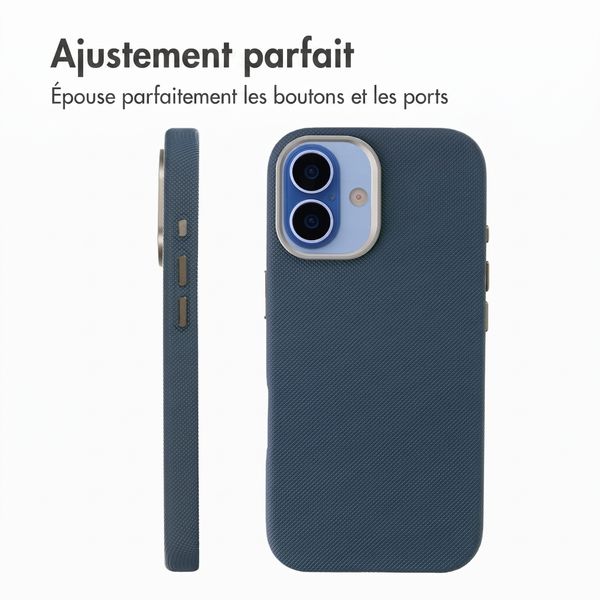 Accezz Coque arrière Mesh avec MagSafe Apple iPhone 16 - Bleu foncé