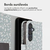 imoshion Étui de télephone portefeuille Design Samsung Galaxy S25 - Smoke Green Flowers