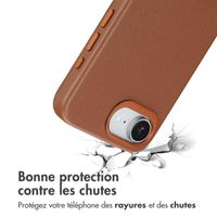 Accezz Coque arrière en cuir avec MagSafe Apple iPhone 17e / 16e - Sienna Brown