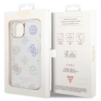 Guess Coque Peony Glitter Apple iPhone 14 - Blanc