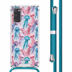imoshion Coque Design avec cordon Samsung Galaxy S20 - Jellyfish Watercolor
