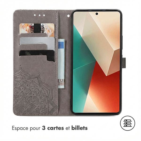 imoshion Etui de télephone Mandala Xiaomi Redmi Note 13 (5G) - Gris