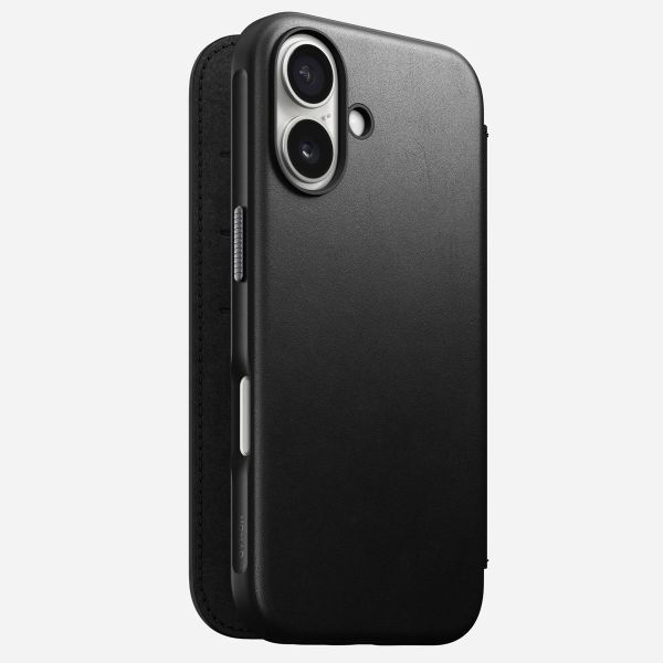 Nomad Étui de télephone portefeuille Modern Leather Folio Apple iPhone 16 - Noir