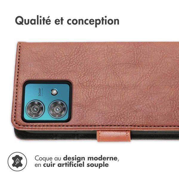 imoshion Étui de télephone portefeuille de luxe Motorola Edge 40 Neo - Marron