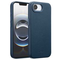 Accezz Coque arrière en cuir avec MagSafe Apple iPhone 17e / 16e - Nightfall Blue