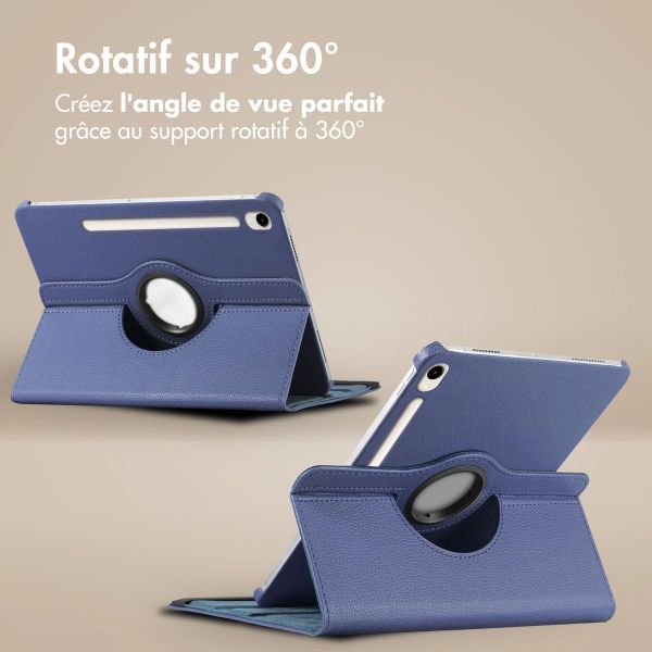 imoshion Coque tablette rotatif à 360° Samsung Galaxy Tab S9 11.0 pouces / S10 Lite / S10 FE / S9 FE 10.9 pouces - Bleu foncé
