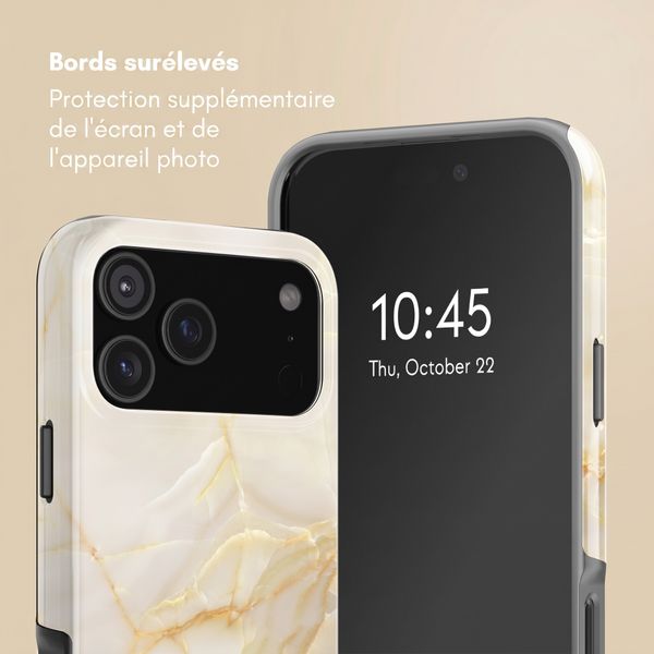 Selencia Coque arrière Vivid avec MagSafe Apple iPhone 18 Pro / 17 Pro - Golden Beige Marble