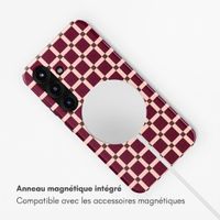 Selencia Coque arrière Vivid avec MagSafe Samsung Galaxy S25 - Check This Burgundy