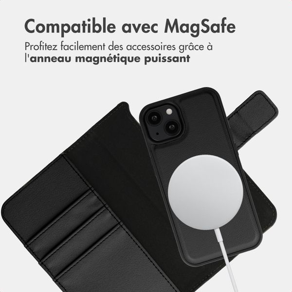 imoshion Étui portefeuille luxe 2-en-1 amovible Apple iPhone 13 - Noir