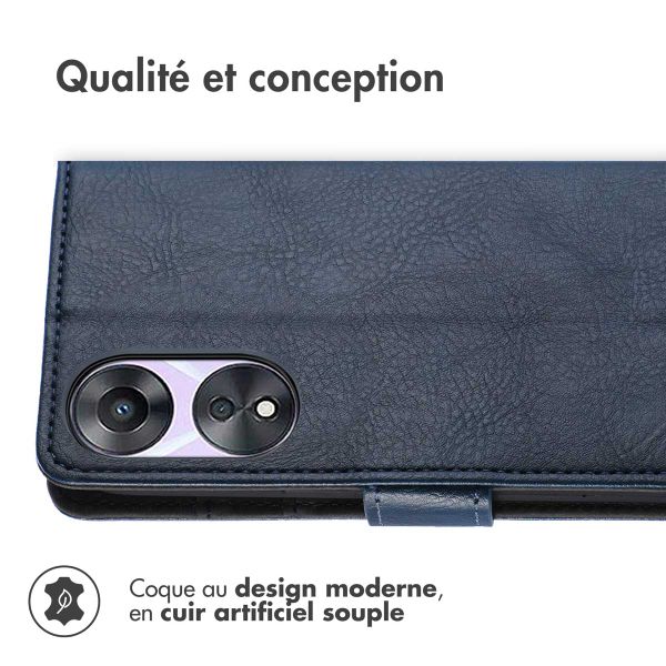 imoshion Étui de télephone portefeuille de luxe Oppo A58 - Bleu foncé