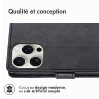 imoshion Étui de télephone portefeuille de luxe Apple iPhone 16 Pro - Noir