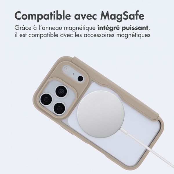 imoshion Bookcase transparente avec MagSafe Apple iPhone 18 Pro Max / 17 Pro Max - Beige