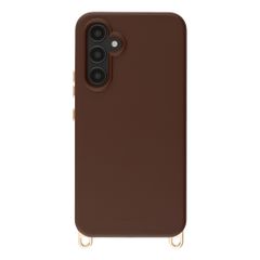 Selencia Coque arrière Rivièra avec MagSafe avec crochets amovibles Samsung Galaxy A54 (5G) - Choco Brown