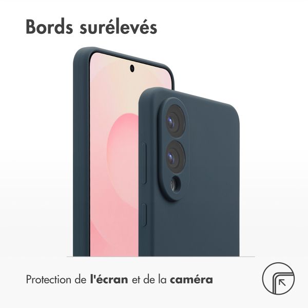 Accezz Coque Liquid Silicone avec MagSafe Samsung Galaxy S25 Edge - Bleu foncé