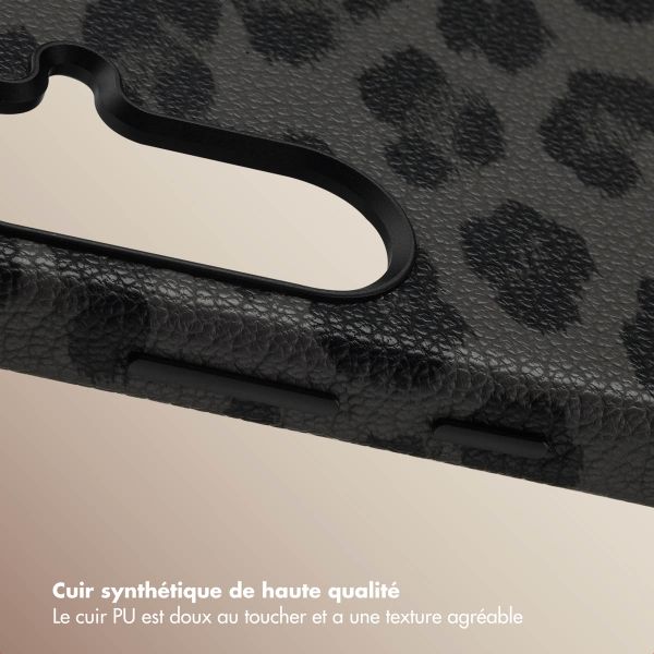 Selencia Coque Sabi imprimé panthère avec MagSafe Samsung Galaxy A56 - Midnight Black