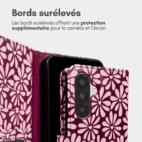 imoshion Étui de télephone portefeuille Design Samsung Galaxy A55 - Bloom Love Blush