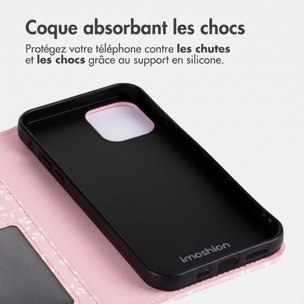 imoshion Étui de télephone portefeuille Design Apple iPhone 14 - Pink Bazaar Flowers