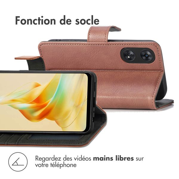 imoshion Étui de télephone portefeuille de luxe Oppo Reno 8 T (4G) - Marron