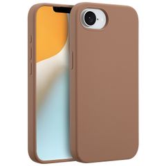 Accezz Coque Liquid Silicone avec MagSafe Apple iPhone 17e / 16e - Marron clair