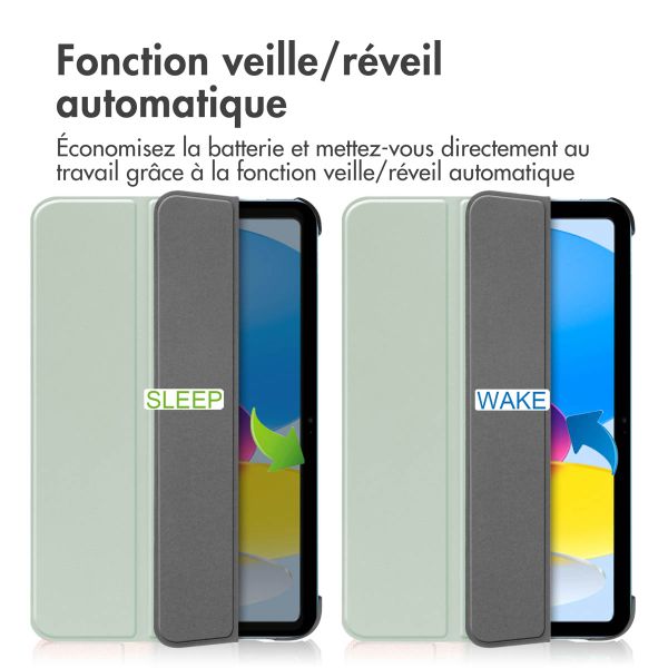 imoshion Coque tablette Trifold Apple iPad 11 (2025) 11 pouces A16 / iPad 10 (2022) 10.9 pouces - Vert clair