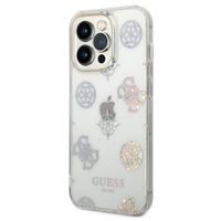 Guess Coque Peony Glitter Apple iPhone 14 Pro - Blanc