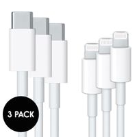 Câble USB-C vers Lightning pack de 3 - Apple 'pre-owned' - 1 mètre - Blanc
