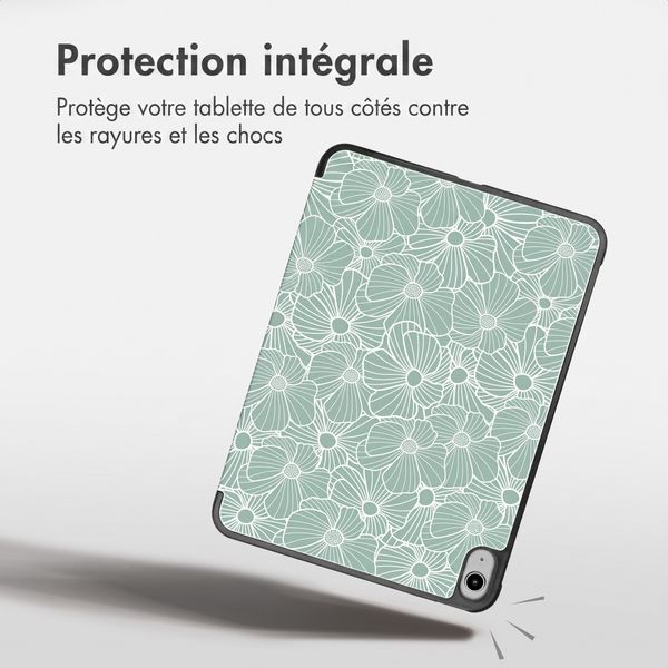 imoshion Coque tablette Design Trifold Apple iPad 11 (2025) 11 pouces A16 / iPad 10 (2022) 10.9 pouces - Botanica