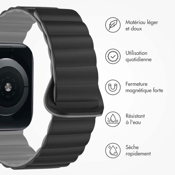 imoshion Bracelet en silicone magnétique Apple Watch | 44/45/46/49 mm - Noir / Gris