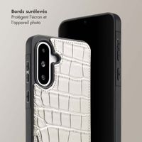 Selencia Coque de télephone Nova Croco avec cordon et porte-cartes Samsung Galaxy A36 / A56 - Argent