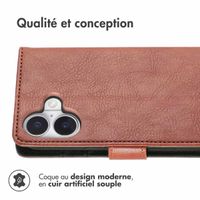 imoshion Étui de télephone portefeuille de luxe Apple iPhone 16 - Marron