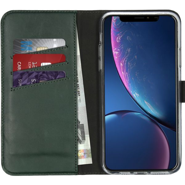 Selencia Étui portefeuille en cuir véritable Apple iPhone 11 Pro Max - Vert