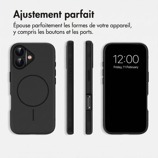 imoshion Coque arrière Color avec Thin MagSafe Ring Apple iPhone 16 - Noir