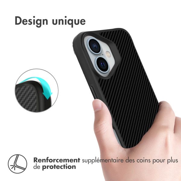 imoshion Rugged Hybrid Carbon Case Apple iPhone 16 - Noir