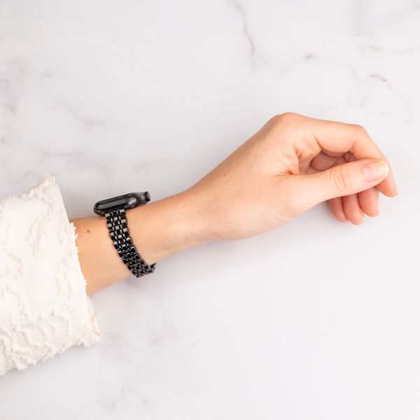 Selencia Bracelet en acier slim style Jubilee Apple Watch | 38/40/41/42 mm - Noir