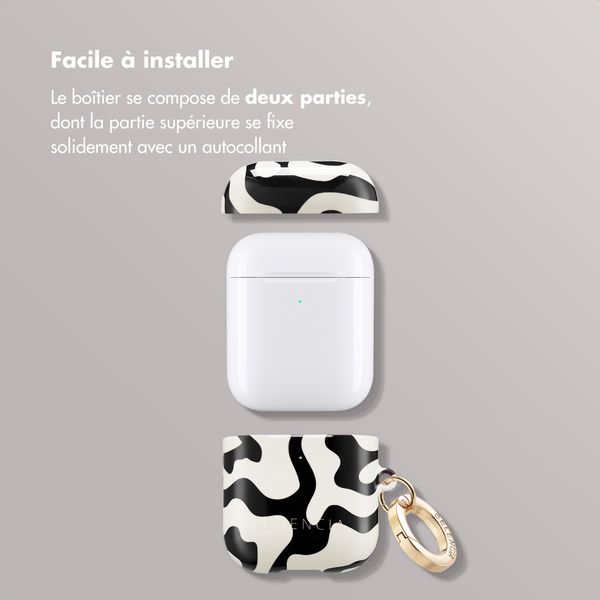 Selencia Coque Vivid  Apple Airpods 1 / 2 - Art Wave Black