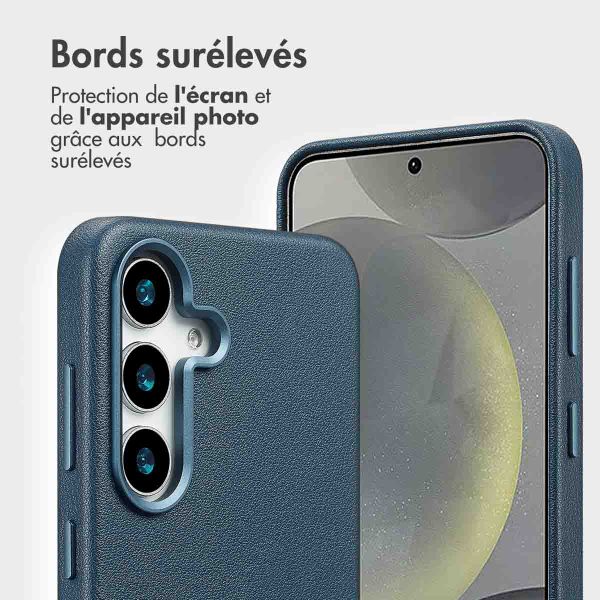 Accezz Étui de télephone portefeuille en cuir 2-en-1 avec MagSafe Samsung Galaxy S25 - Nightfall Blue